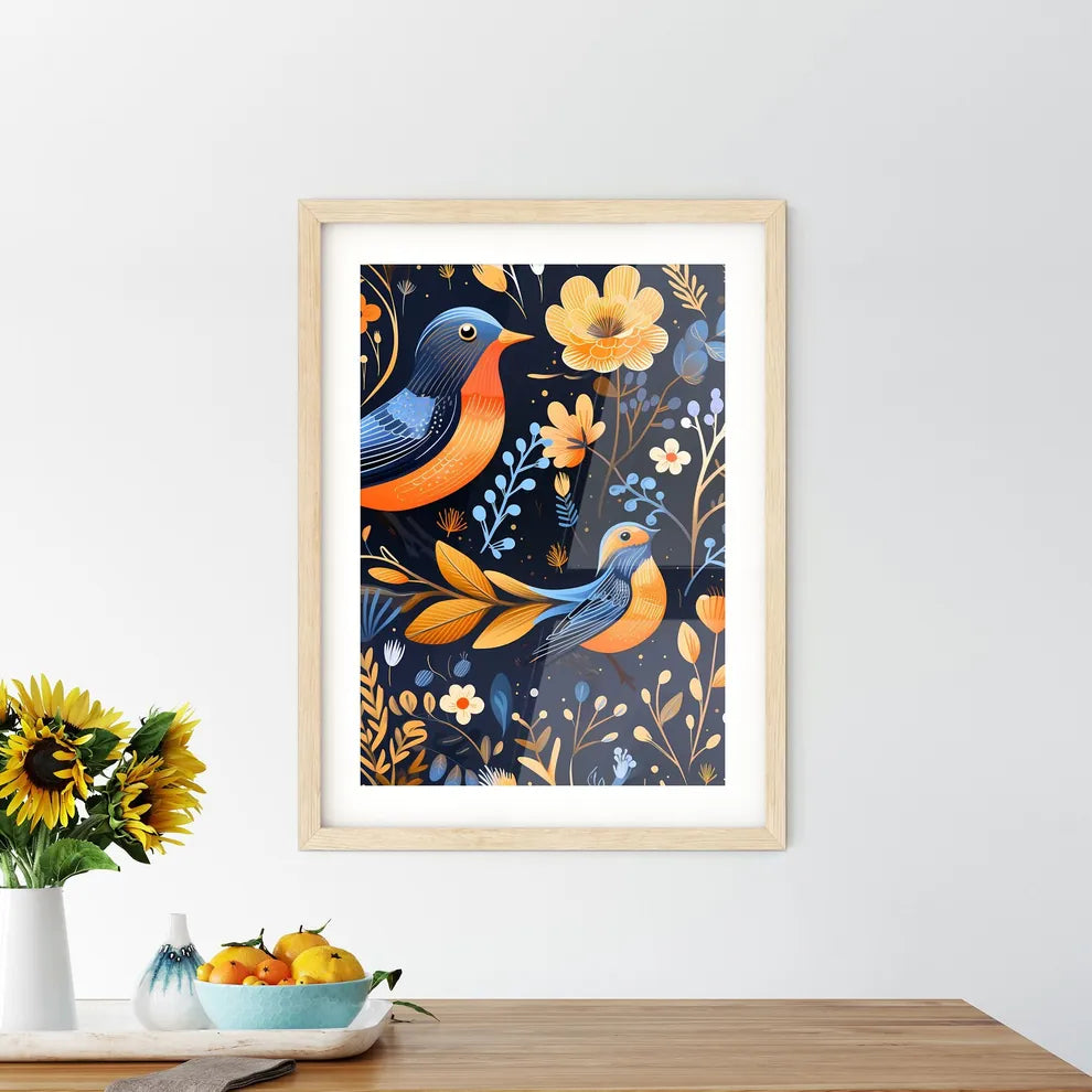 A Colorful Bird And Flowers Size Chart