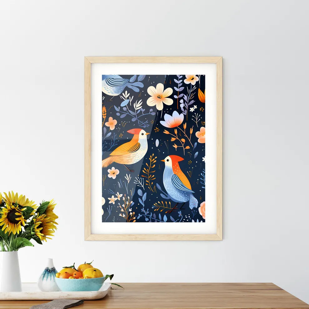 A Colorful Bird And Flowers Size Chart