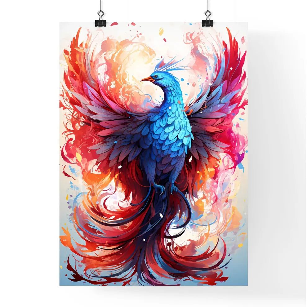 A Colorful Bird With Red And  Poster
