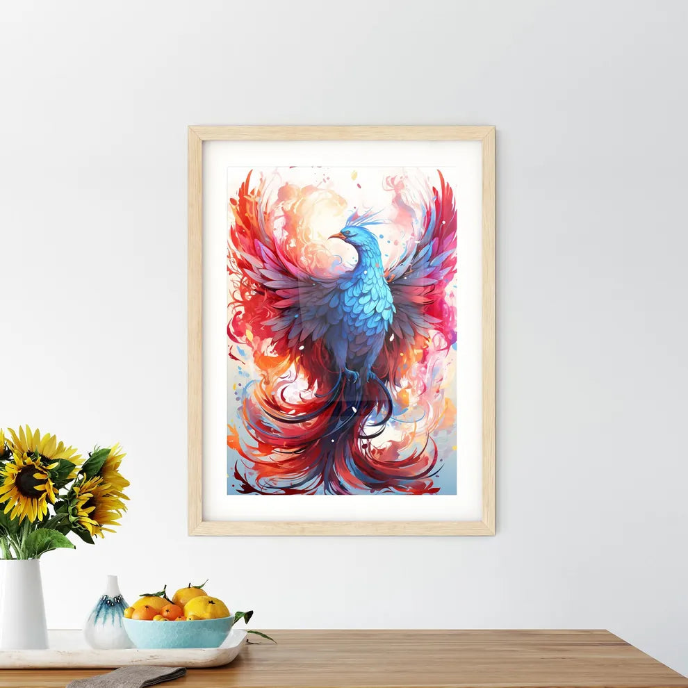 A Colorful Bird With Red And  Size Chart