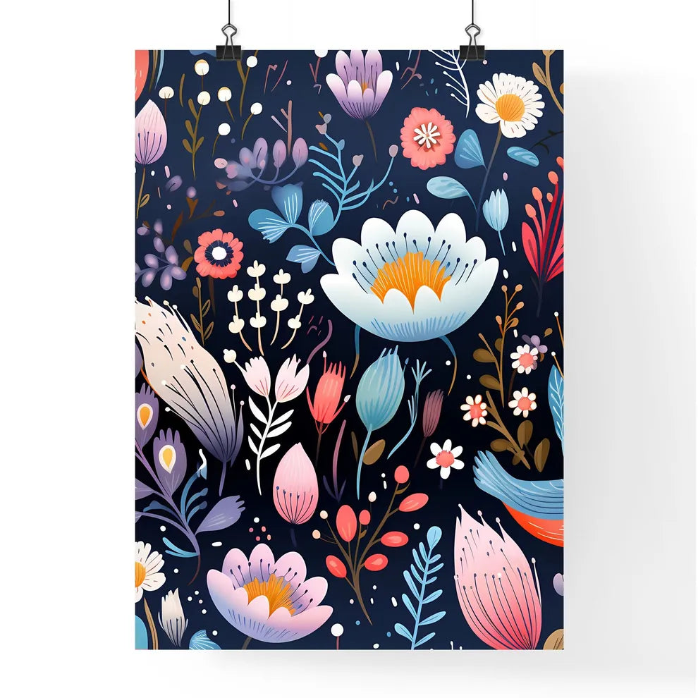 A Colorful Floral Pattern Wit Poster