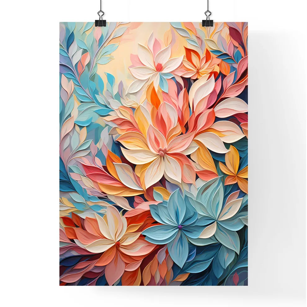 A Colorful Flowers And Leave Poster