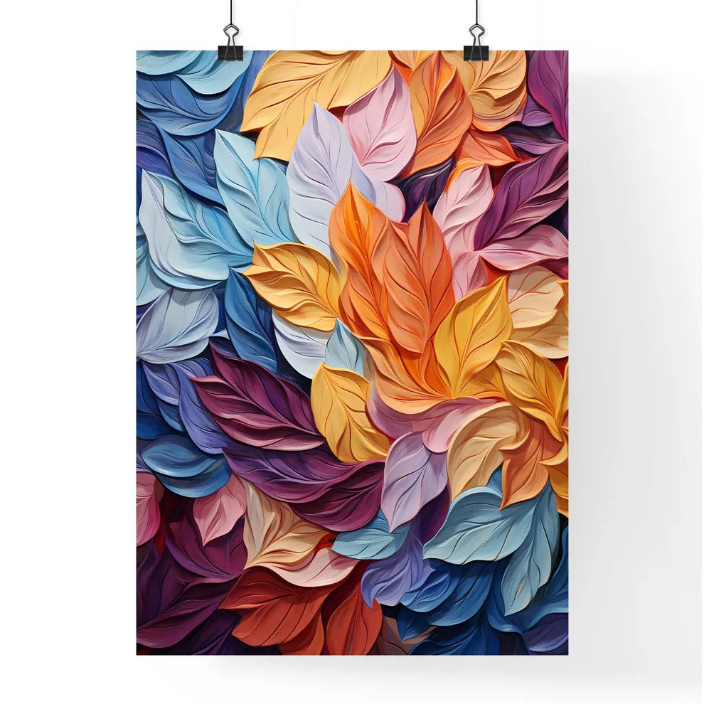 A Colorful Leaves In A Pil Poster
