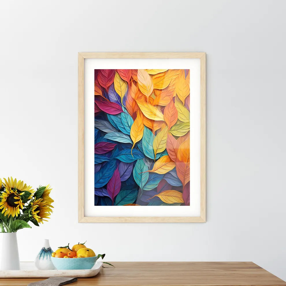 A Colorful Leaves On A Wal - Kitchen Hangings