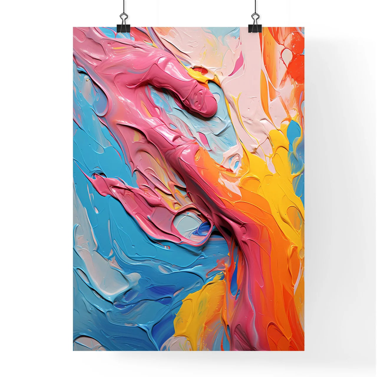 A Colorful Paint On A Surfac Poster
