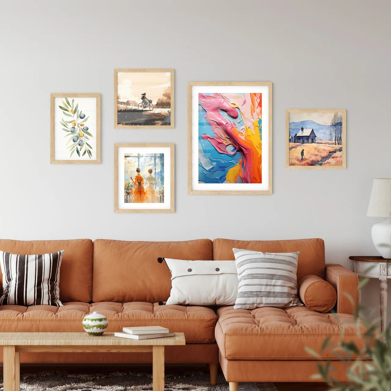 A Colorful Paint On A Surfac Framed Print