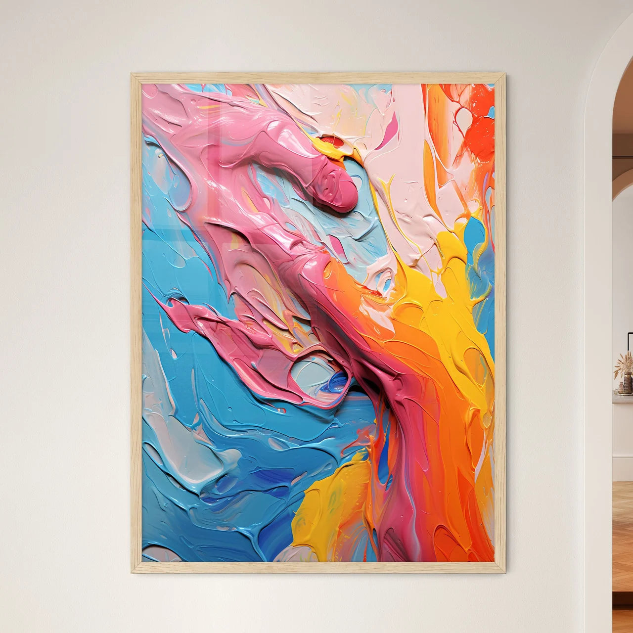 A Colorful Paint On A Surfac - Framed Art Print
