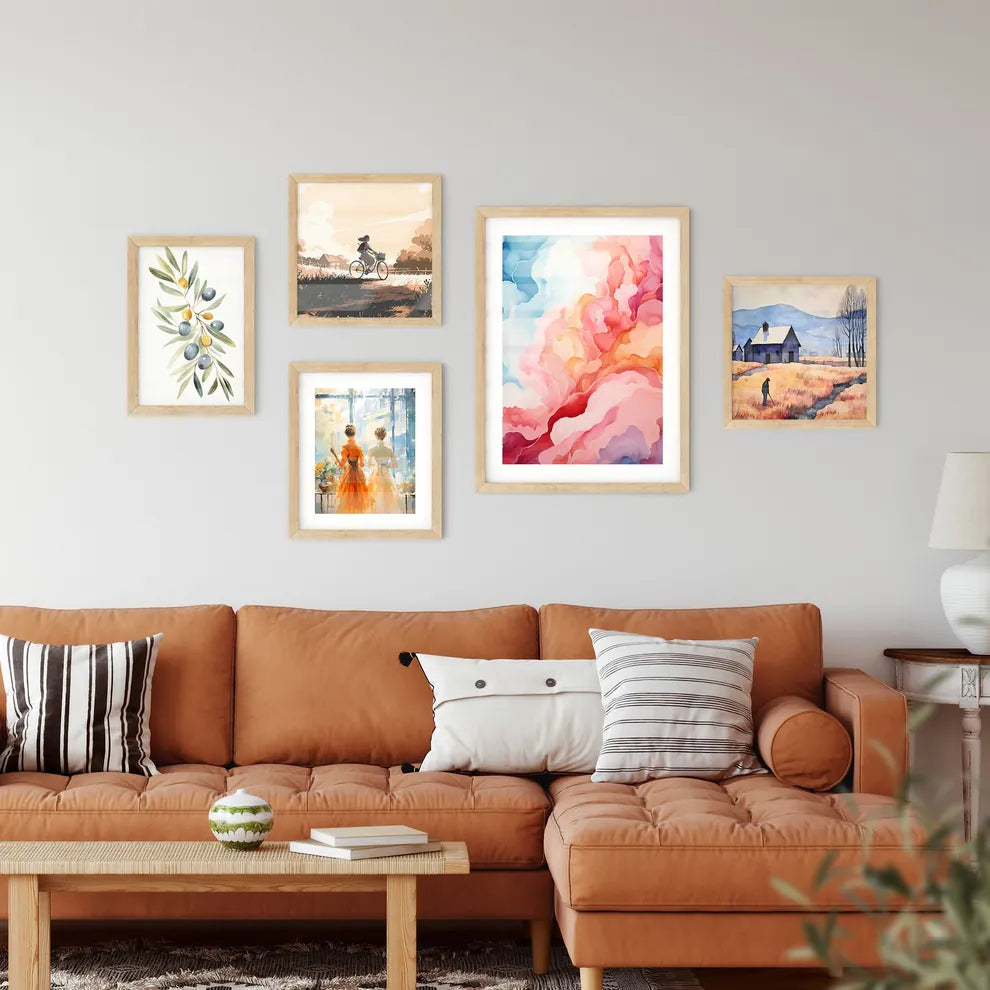 A Colorful Painting Of A Flowe Framed Print