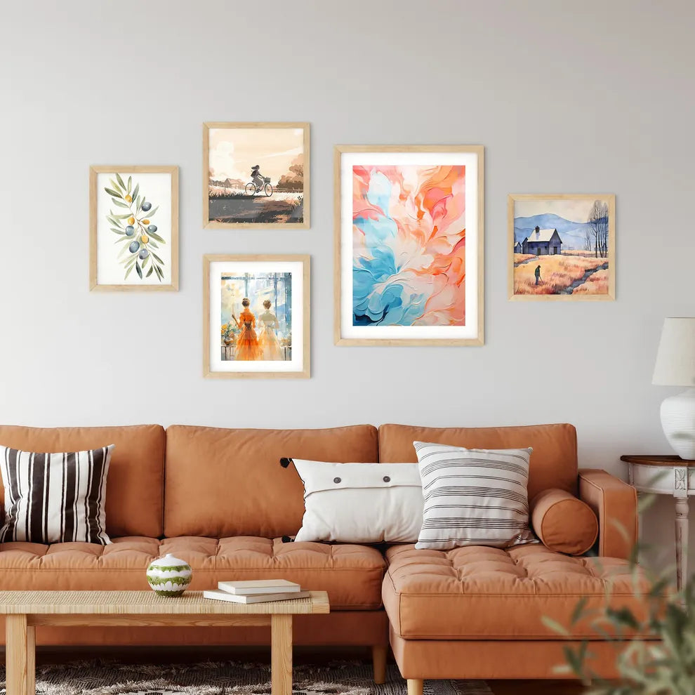 A Colorful Painting With Swirl Framed Print