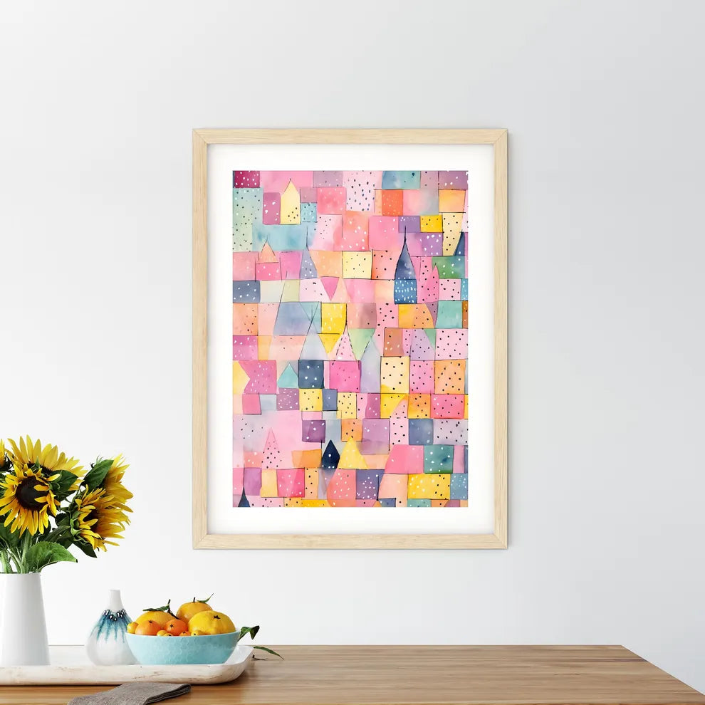 A Colorful Pattern Of Square - Kitchen Hangings