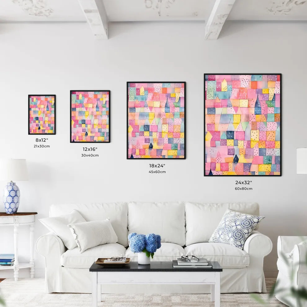A Colorful Pattern Of Square Wall Art