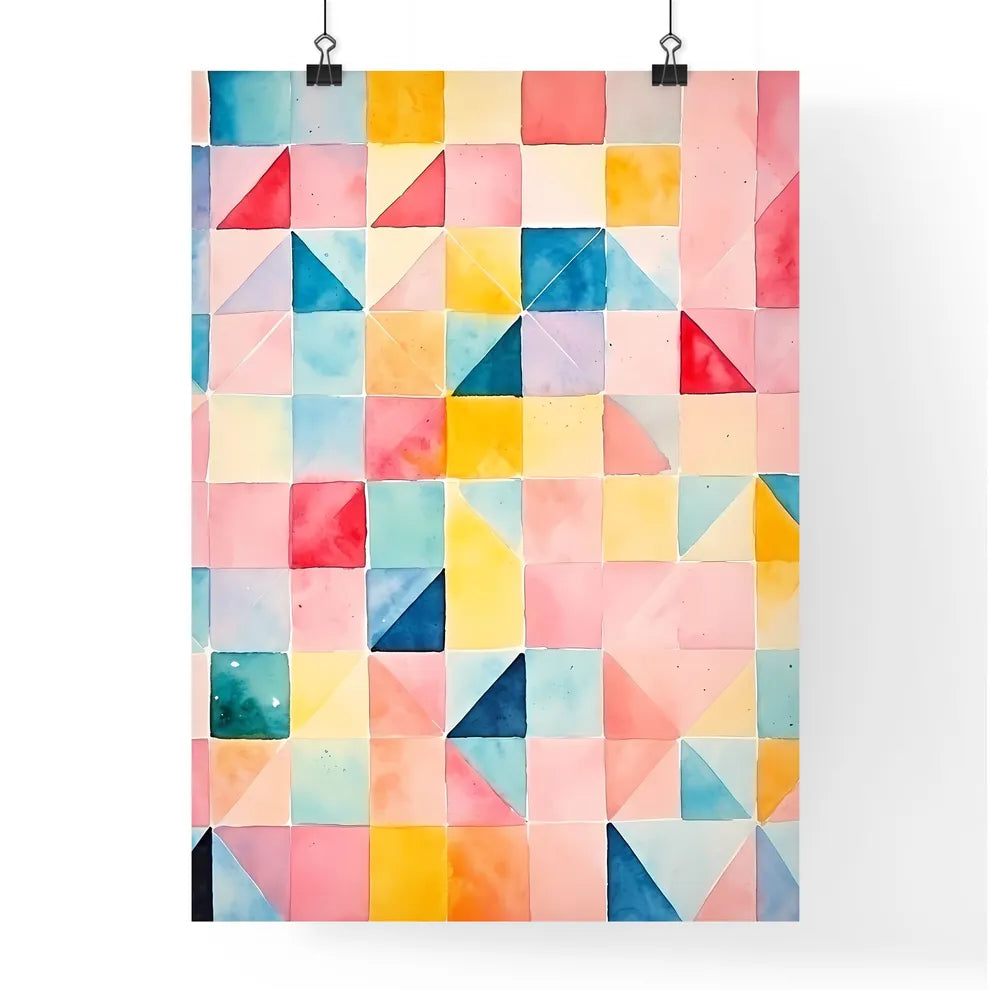 A Colorful Pattern Of Square Poster