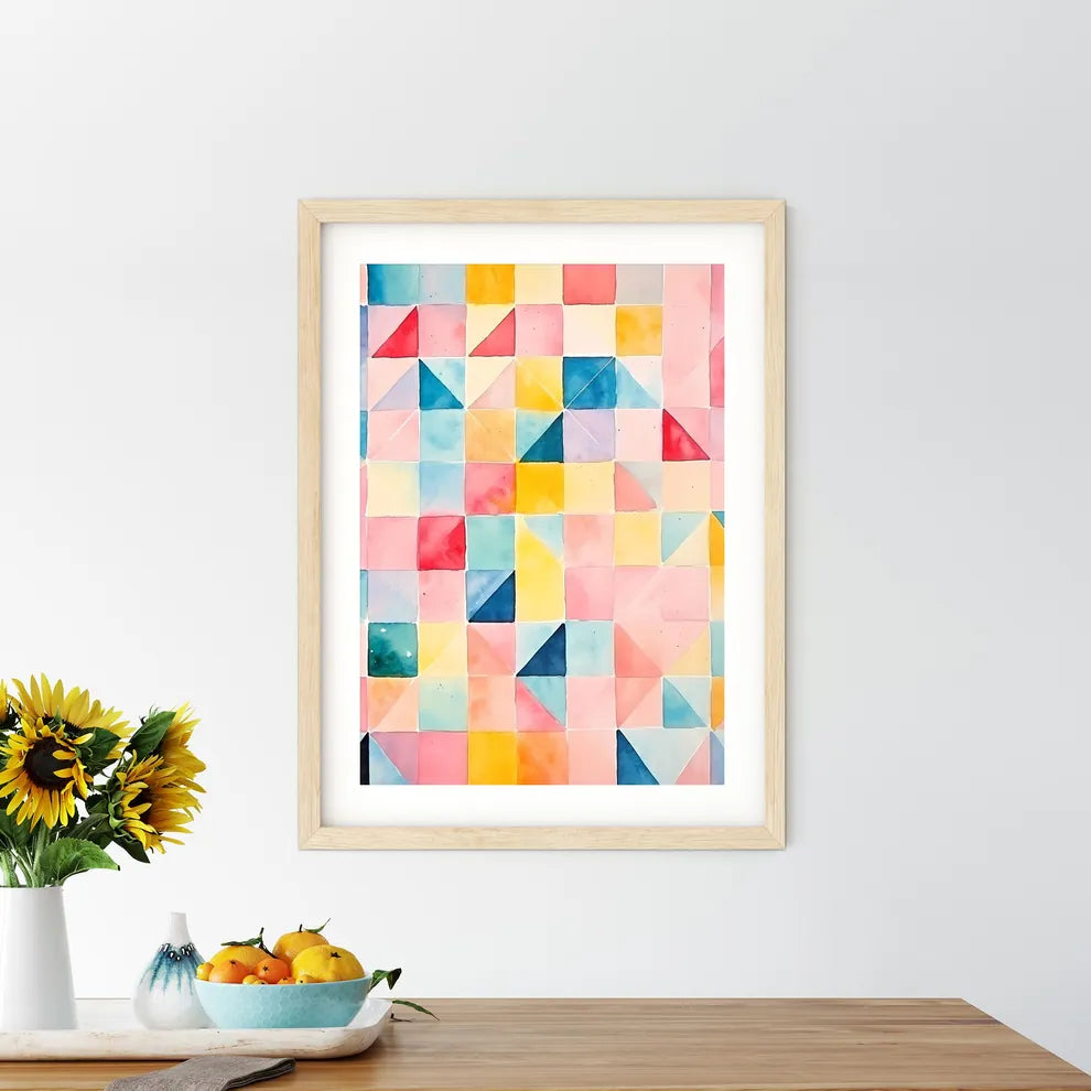 A Colorful Pattern Of Square - Kitchen Hangings