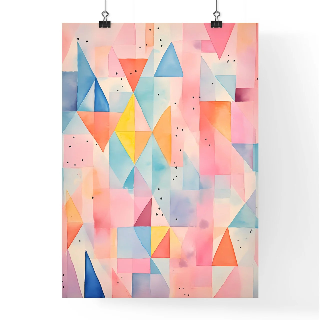 A Colorful Pattern Of Triangle Poster