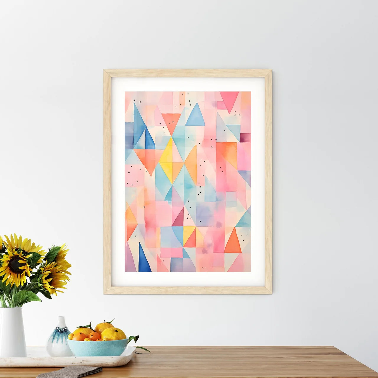A Colorful Pattern Of Triangle - Kitchen Hangings