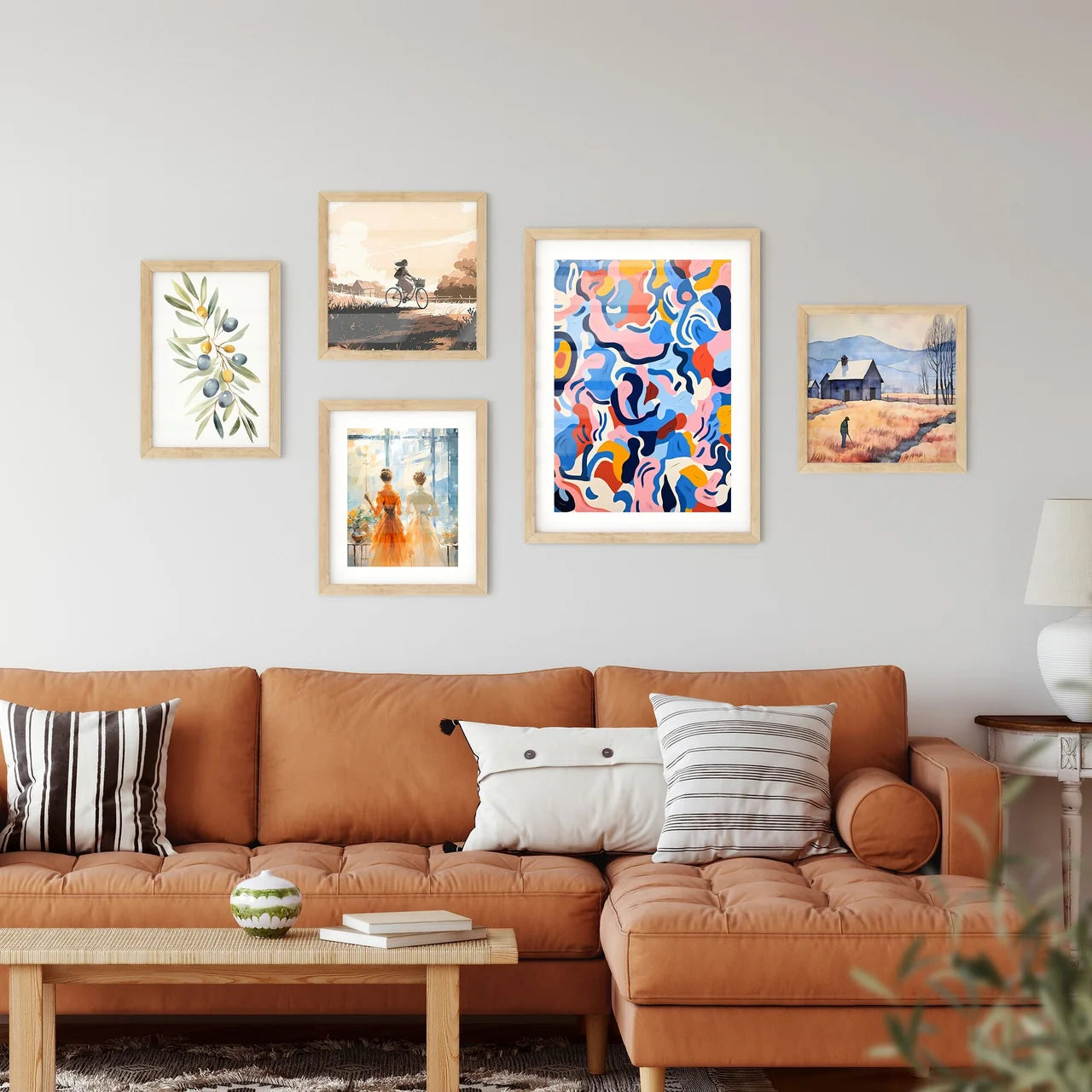 A Colorful Pattern On A Surfa Framed Print