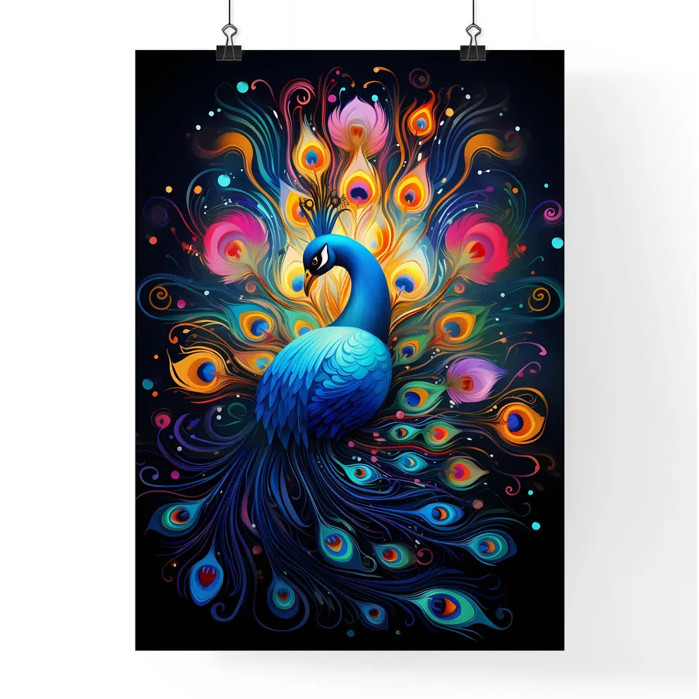 A Colorful Peacock With Many  Poster
