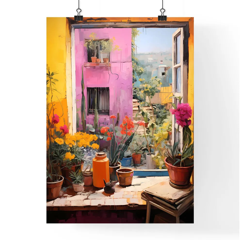 A Colorful Room With Flowers And Plants Poster