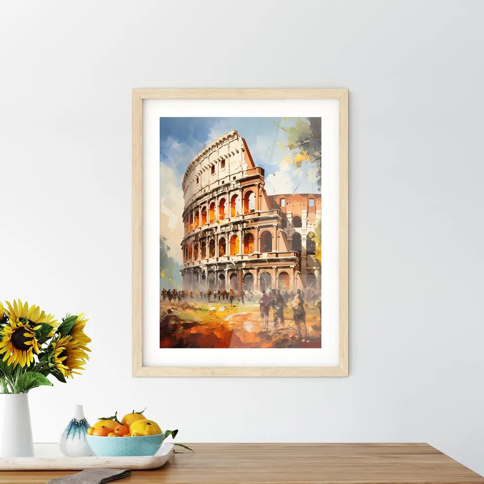 A Colosseum With People Walking In Front Of It Size Chart