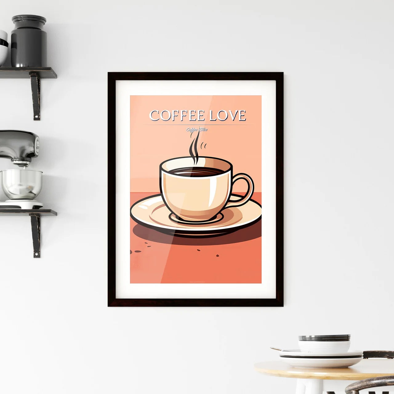 A Cup Of Coffee On A Sauce Framed Print