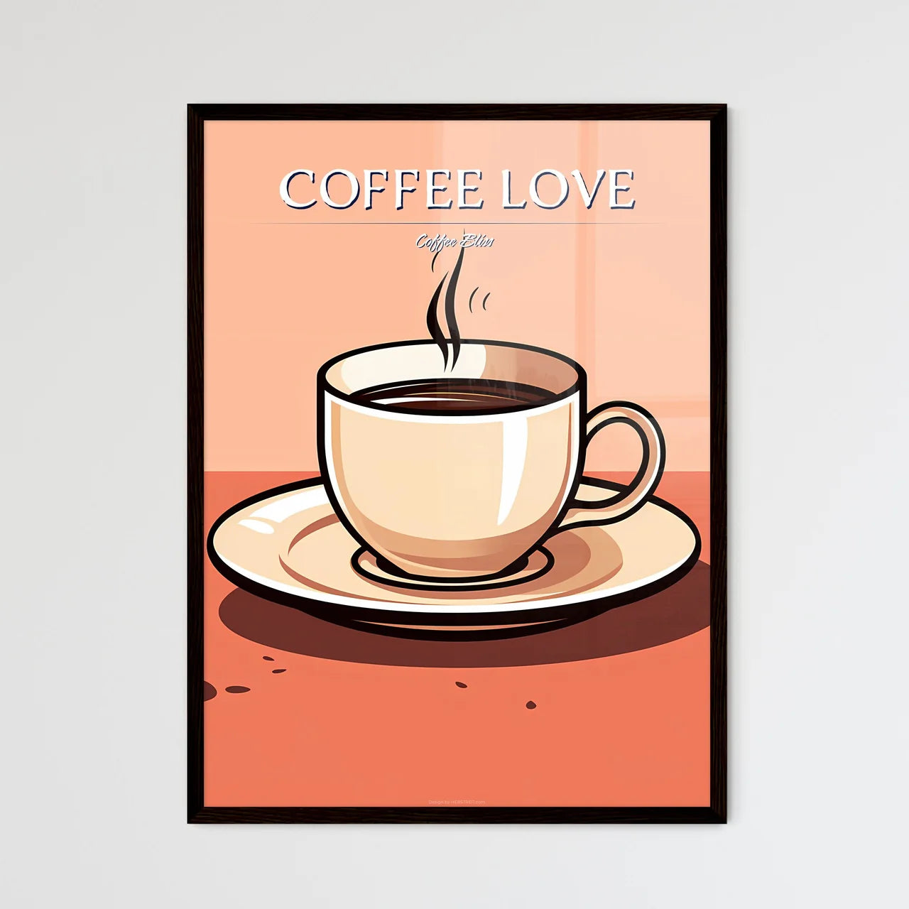 A Cup Of Coffee On A Sauce - Framed Art Print
