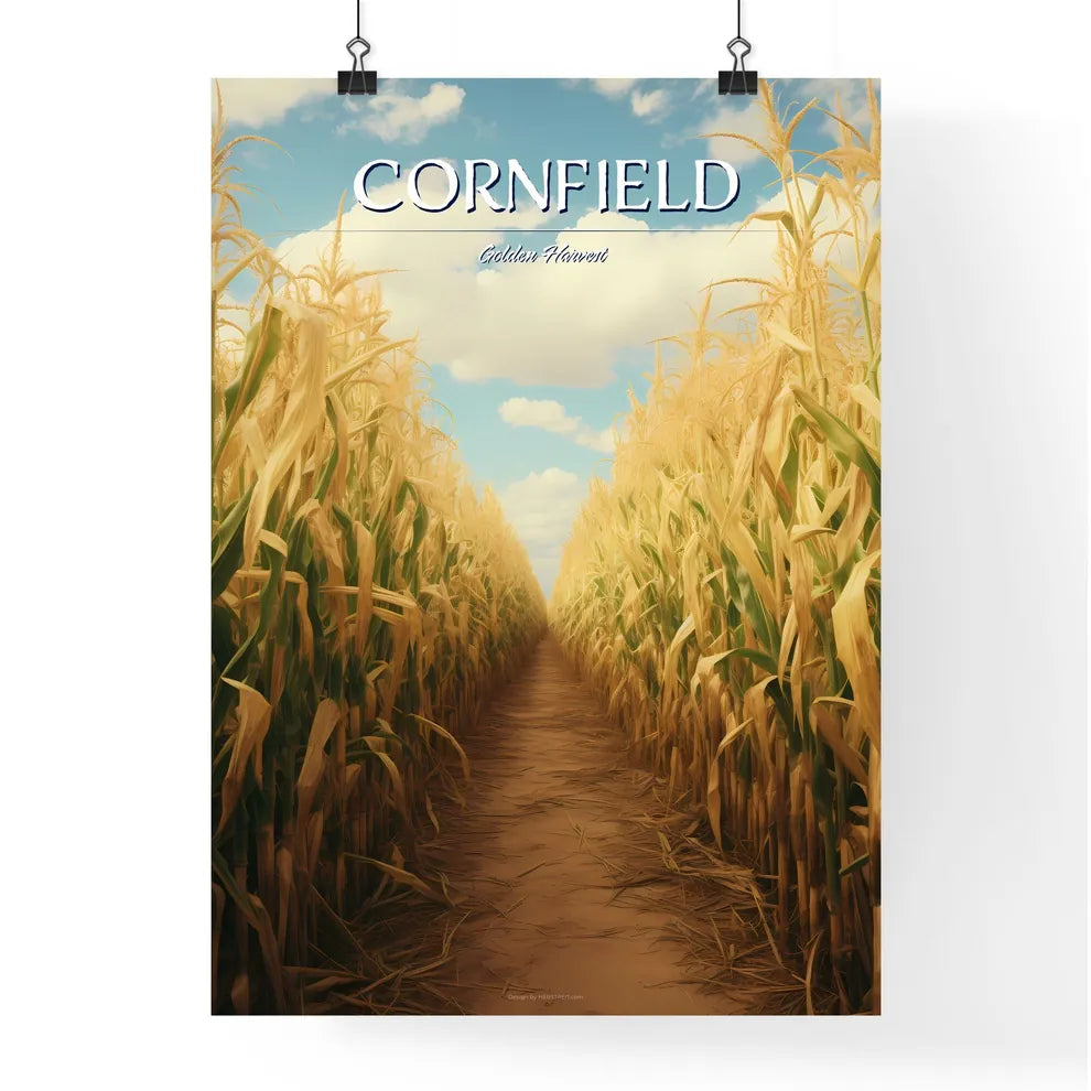 A Dirt Path Through A Field Of Cor Poster
