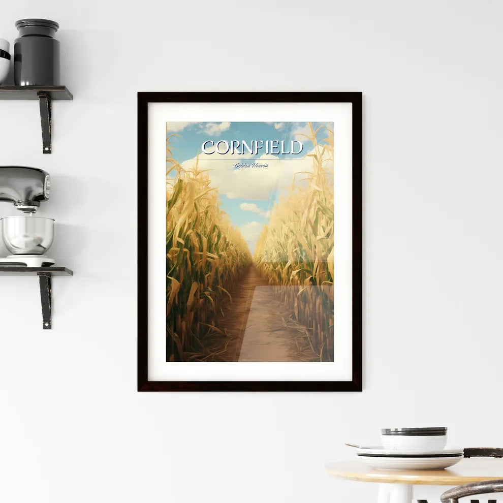 A Dirt Path Through A Field Of Cor Framed Print