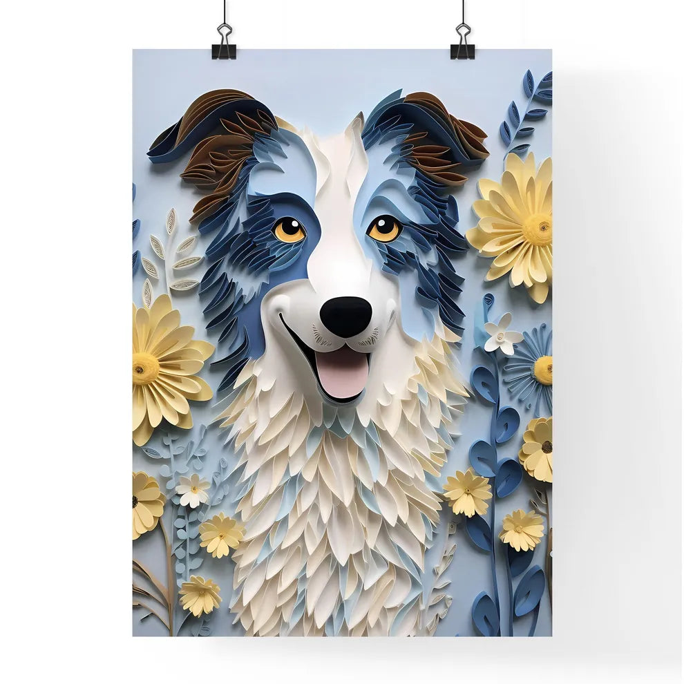 A Dog Made Out Of Paper Flowe Poster