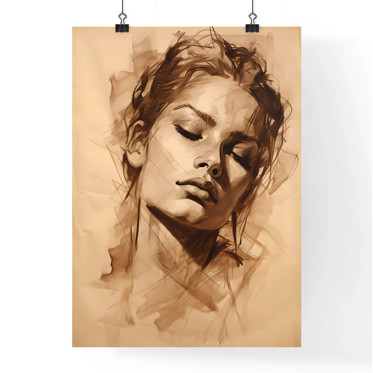 A Drawing Of A Woman's Fac Poster