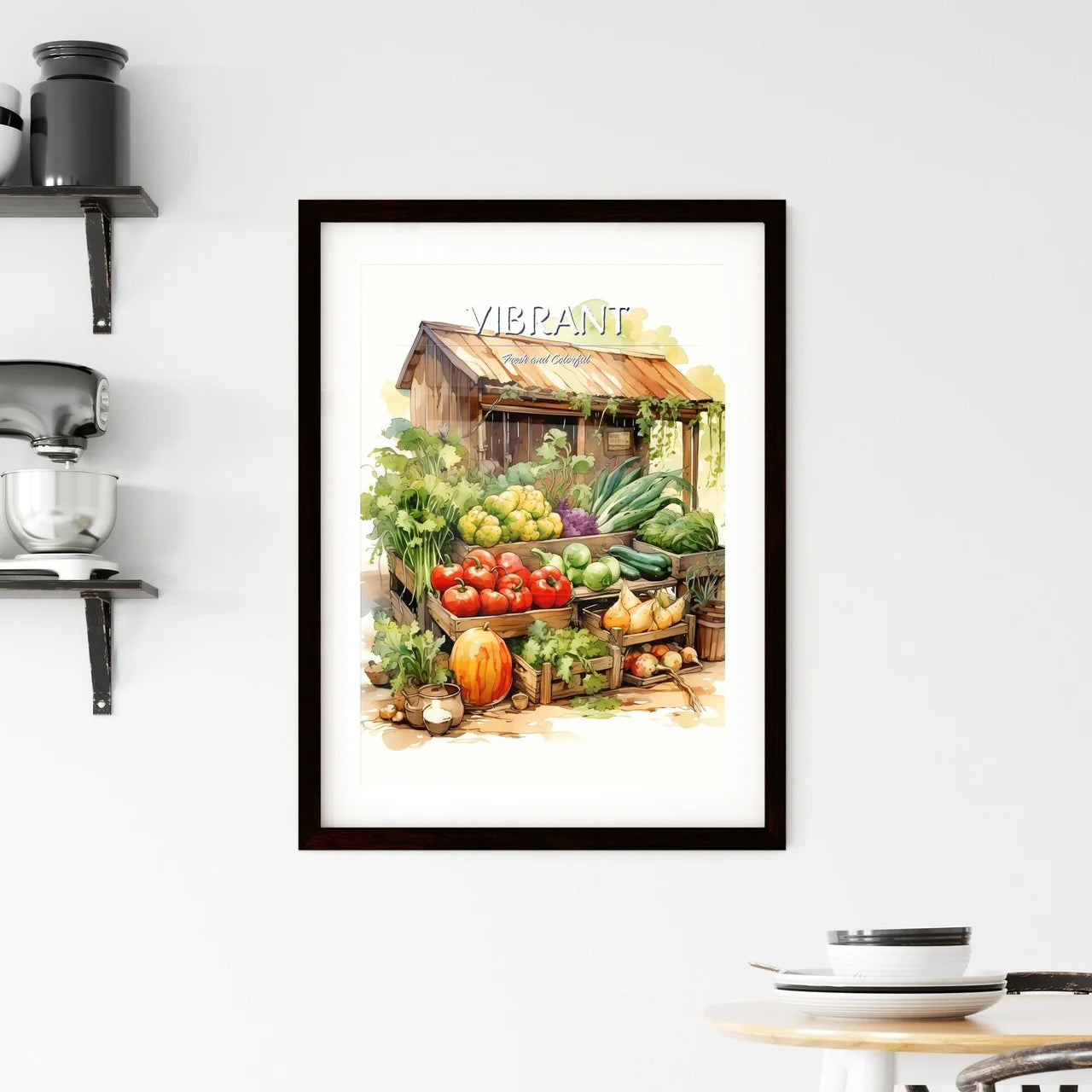 A Fruit And Vegetables On Displa Framed Print