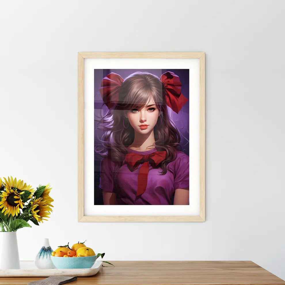 A Girl With Red Bow - Kitchen Hangings