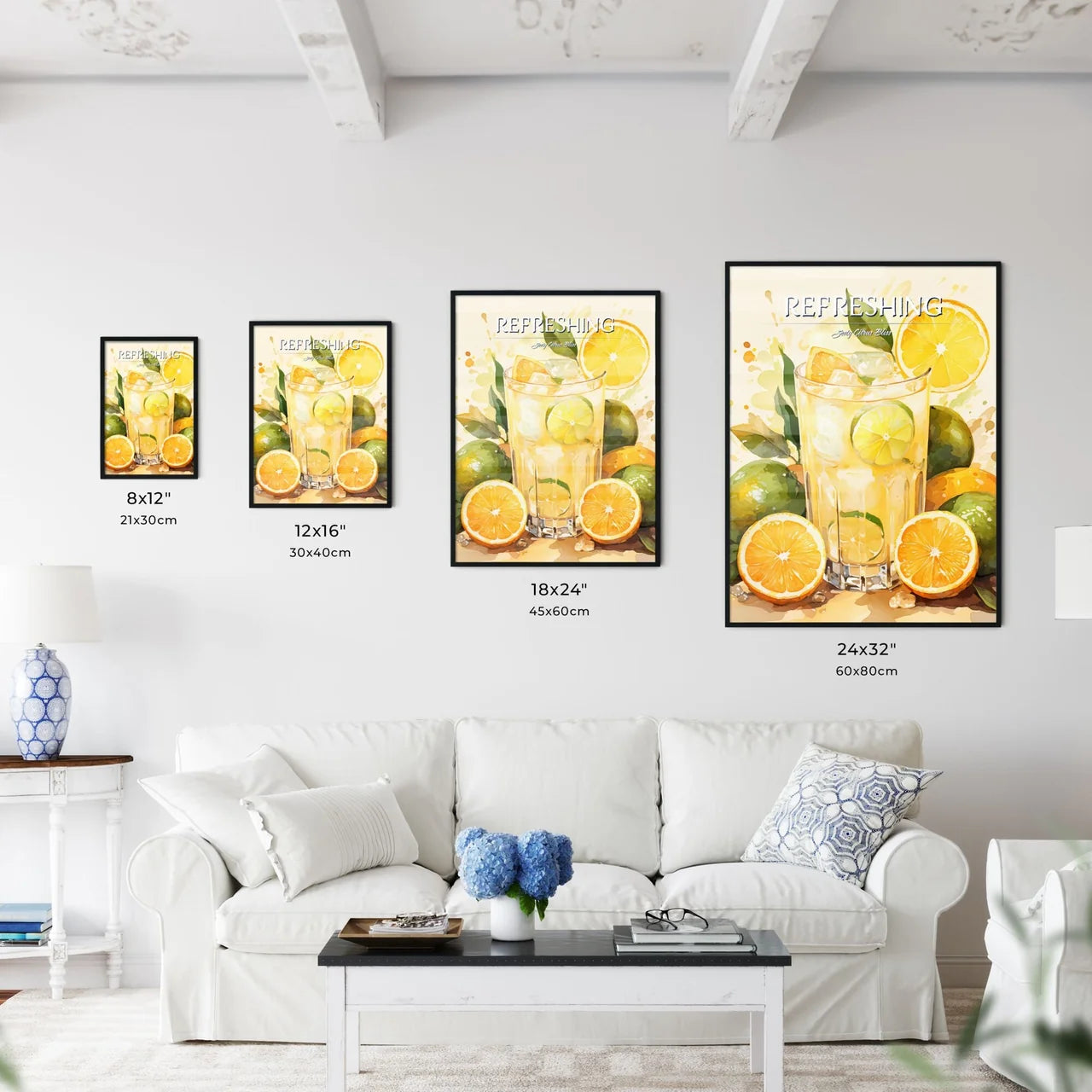 A Glass Of Lemonade With Limes And Ic - Kitchen Hangings