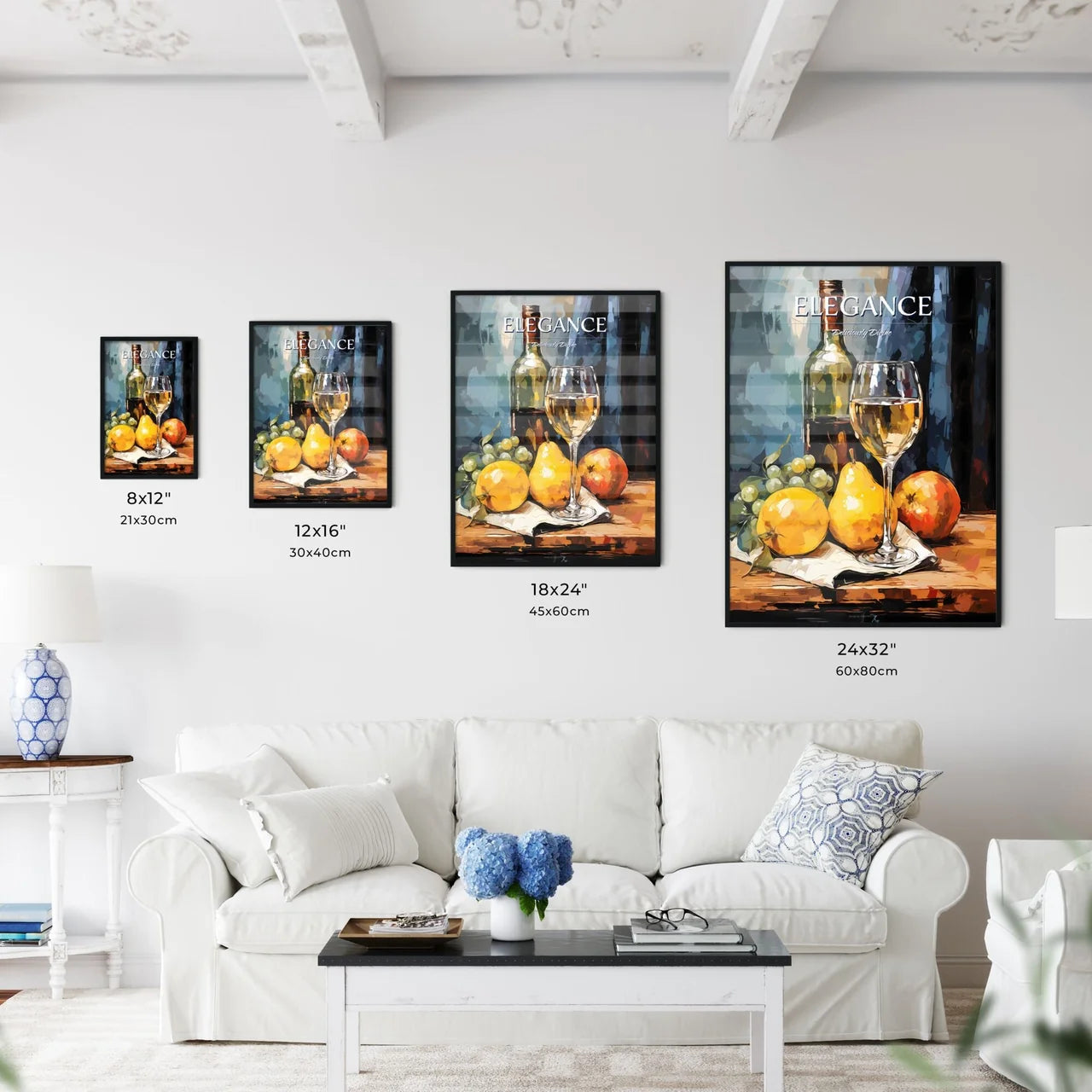 A Glass Of Wine And Fruit On A Tabl - Kitchen Hangings
