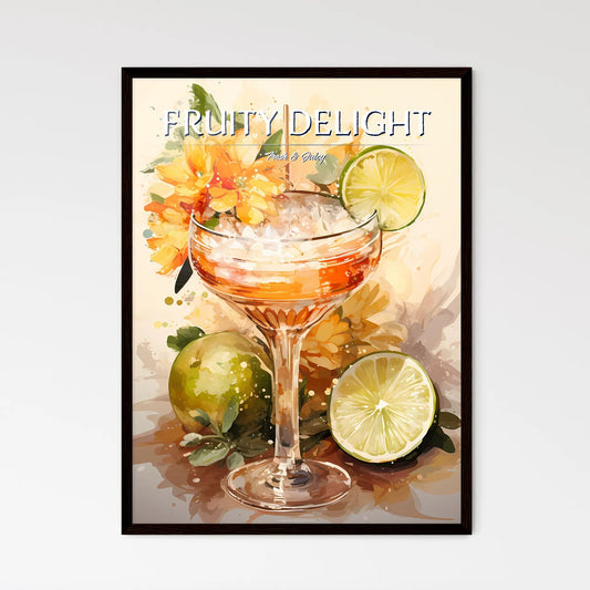 A Glass With A Drink And Frui - Framed Art Print