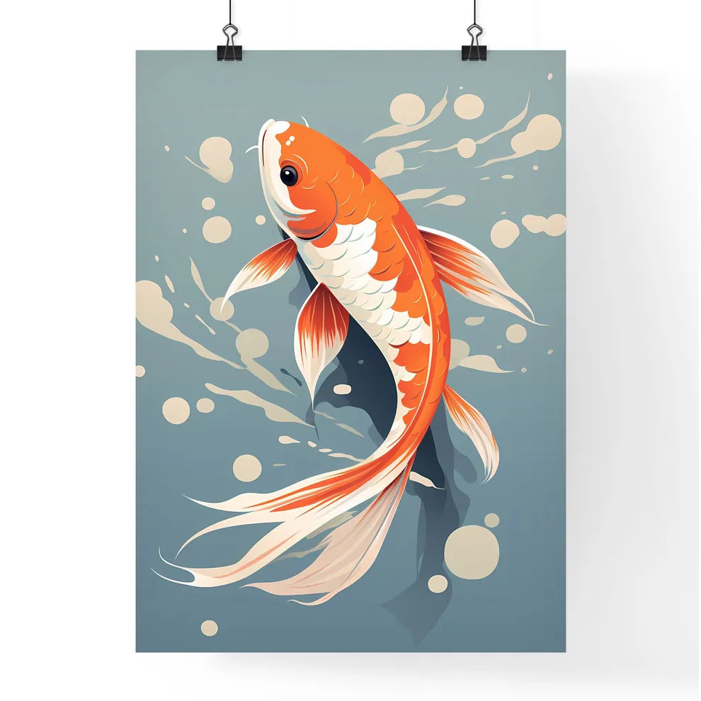 A Gold Fish Swimming In Water Poster