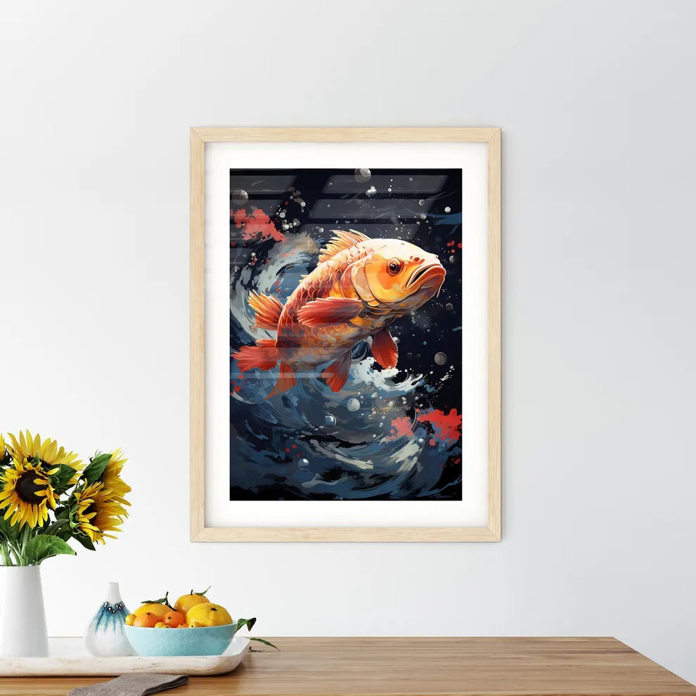 A Gold Fish Swimming In Water Size Chart