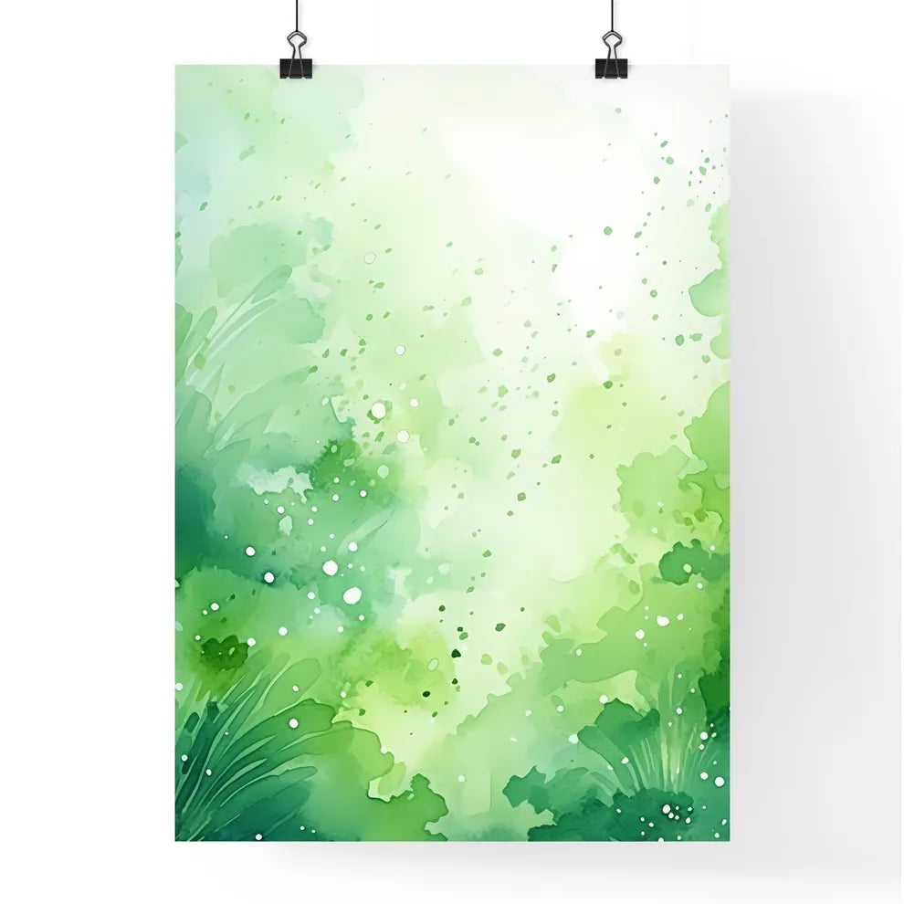 A Green And White Backgroun Poster