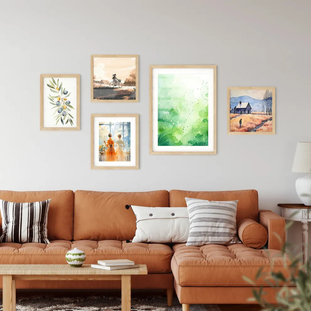 A Green And White Backgroun Framed Print