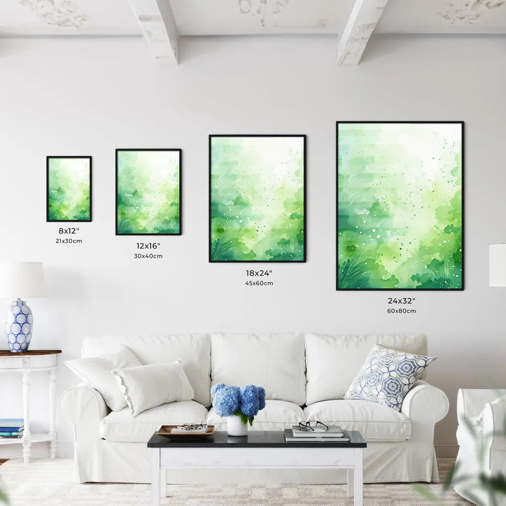 A Green And White Backgroun Wall Art