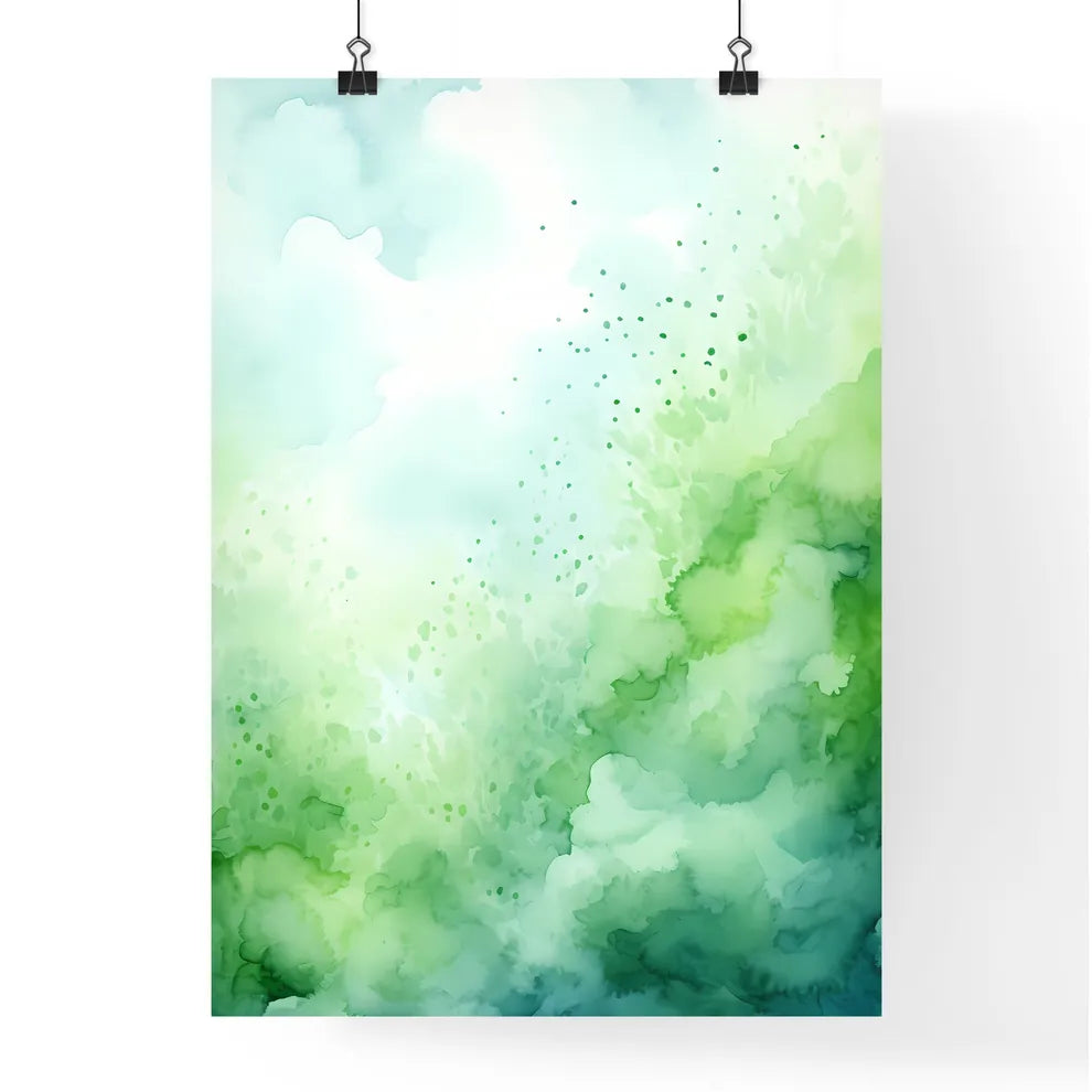 A Green And White Clou Poster