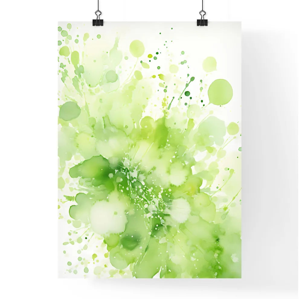 A Green And White Paint Splatte Poster