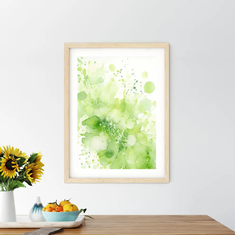 A Green And White Paint Splatte - Kitchen Hangings