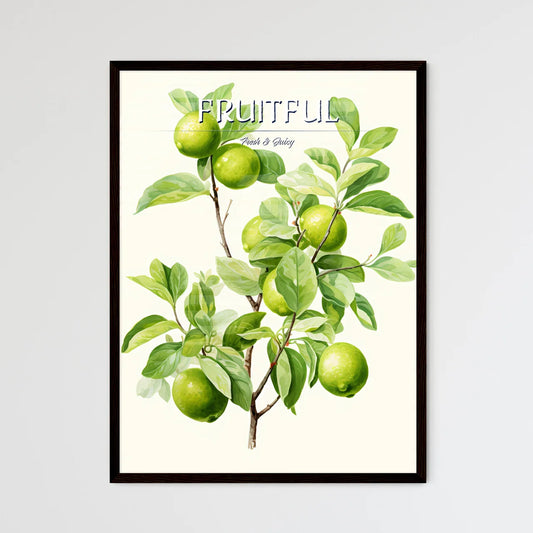 A Green Fruit On A Tre - Framed Art Print