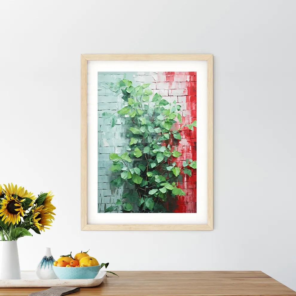 A Green Plant Growing On A Brick Wall Size Chart