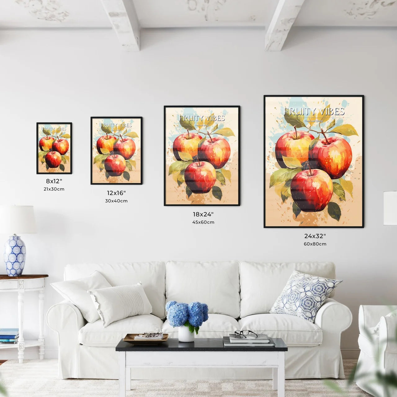 A Group Of Apples With Leave - Kitchen Hangings