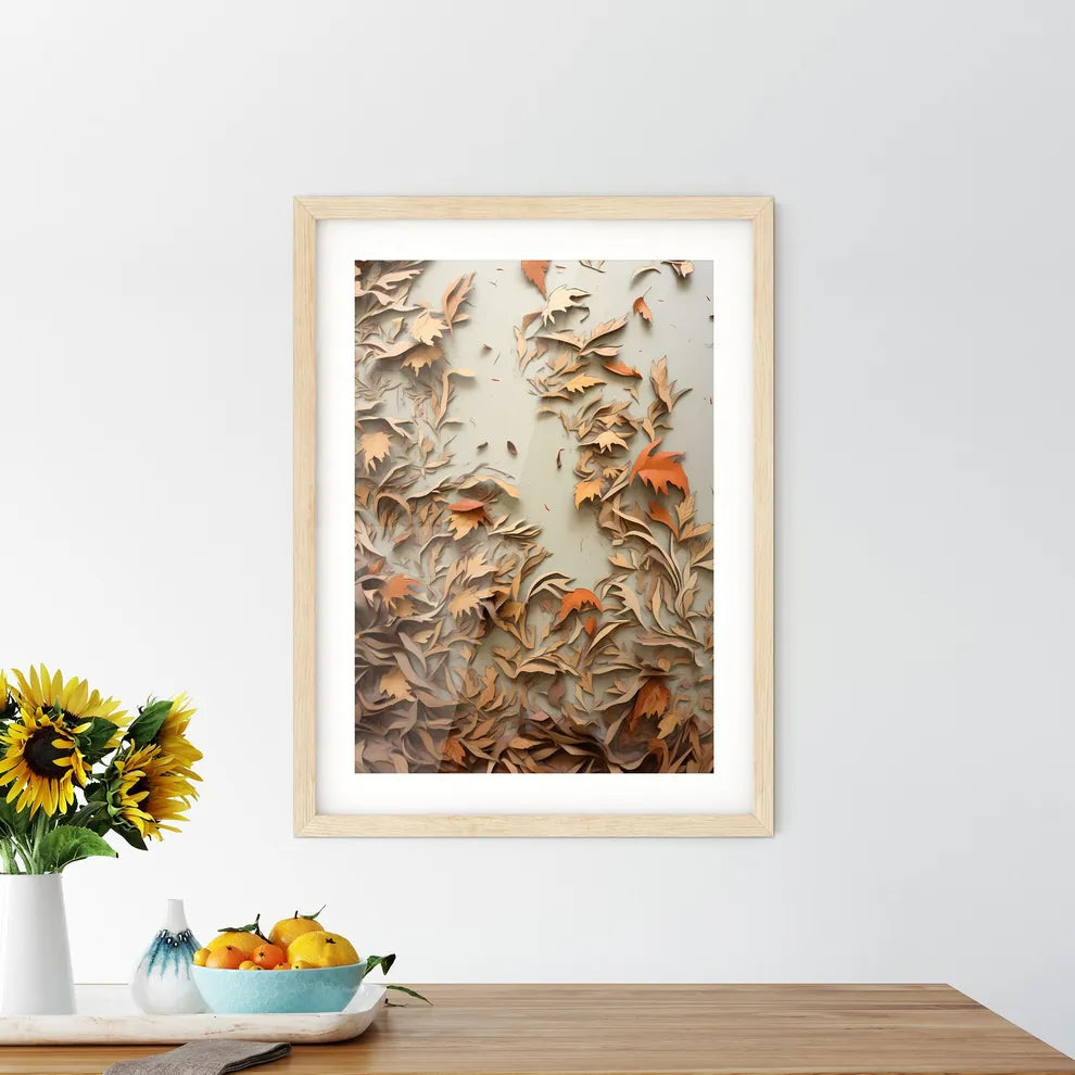 A Group Of Leaves On A White Surfac - Kitchen Hangings
