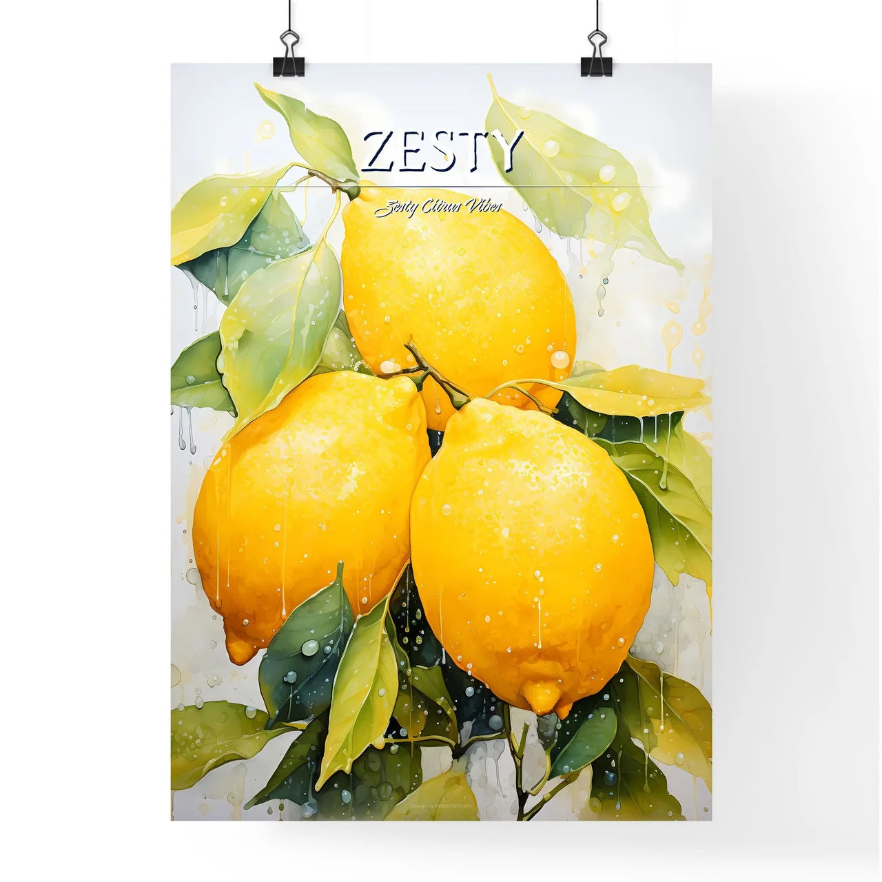 A Group Of Lemons With Leave Poster