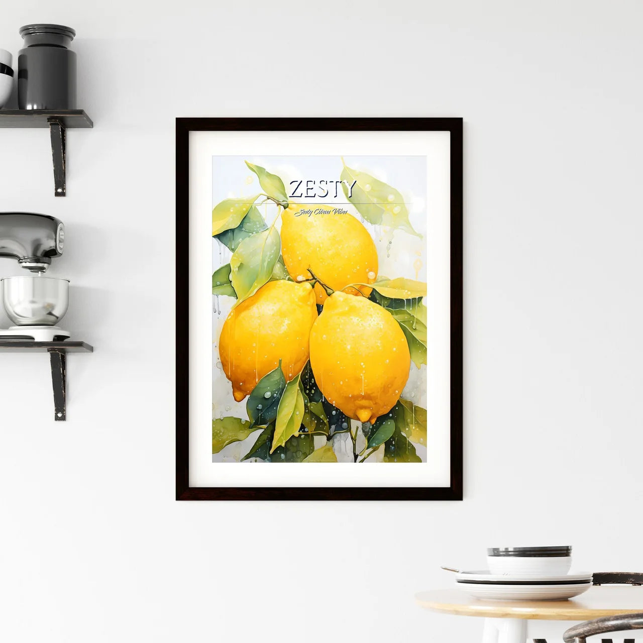 A Group Of Lemons With Leave Framed Print