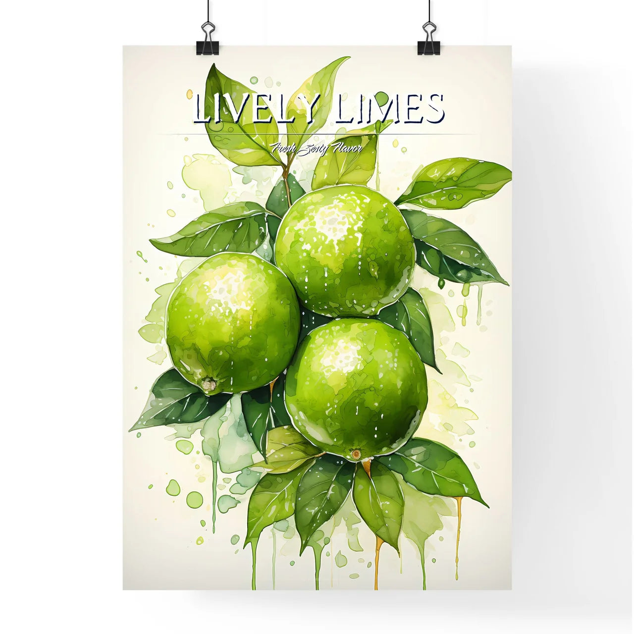 A Group Of Limes With Leave Poster