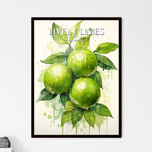 A Group Of Limes With Leave - Framed Art Print